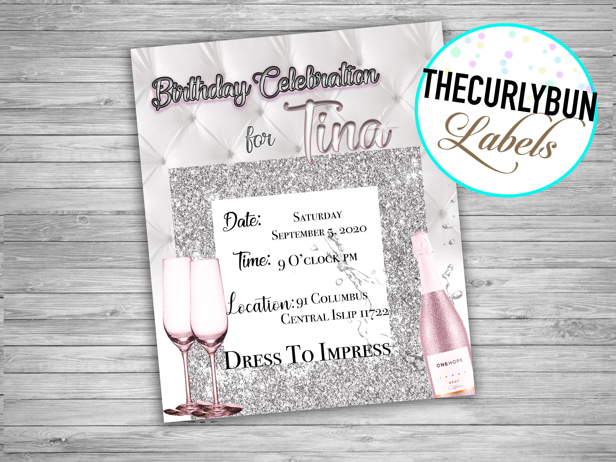 All White Party Invitation Etsy