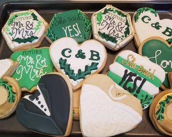 Greenery Bridal Shower/Wedding/engagement Cookies