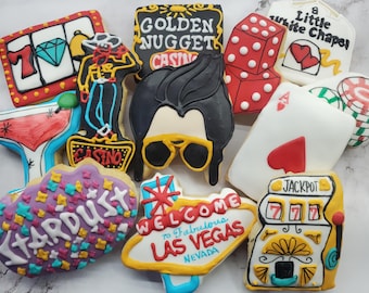 1 dozen las vegas theme cookies
