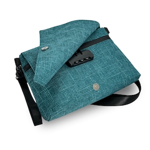 VanJus Geruchssichere Tasche mit Zahlenschloss, Reisetasche, Crossbody, Reisetasche (türkis)