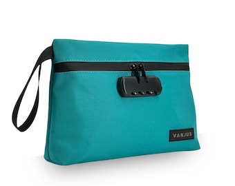 VanJus Large Smell Proof Bag with Combination Lock for Women, Scent Proof Pouch, Waterproof Bag, Money Bag (Jade)