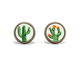 Cactus Earrings Cactus Stud Earrings Cactus Jewelry Southwestern Earrings Surgical Steel Earring Surgical Steel Studs Sensitive Earrings