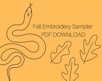 fall embroidery sampler PDF DOWNLOAD