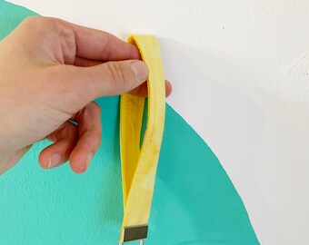 Hand-dyed yellow quilted keychain | made with dyed fabric remnants