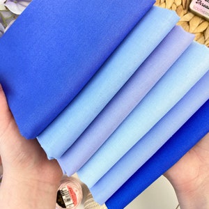 Fabric Bundle Shades of Blue Periwinkle Kona Cotton and Paintbrush Studio Painter's Palette Solids Fat Quarters, Half Yards, Yardage image 3