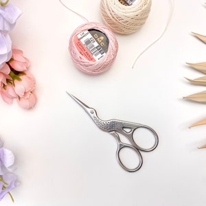 Silver Crane Scissors Stork Scissors Thread Snips for Sewing Kits image 5