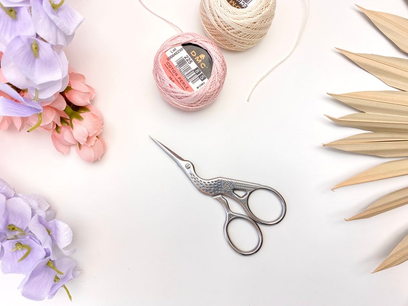 Silver Crane Scissors Stork Scissors Thread Snips for Sewing Kits image 5