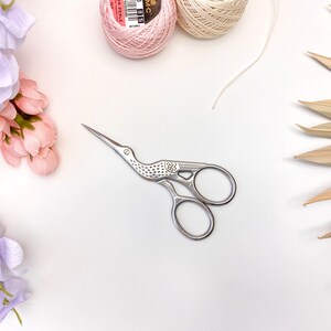 Silver Crane Scissors Stork Scissors Thread Snips for Sewing Kits image 4