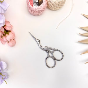 Silver Crane Scissors Stork Scissors Thread Snips for Sewing Kits image 6