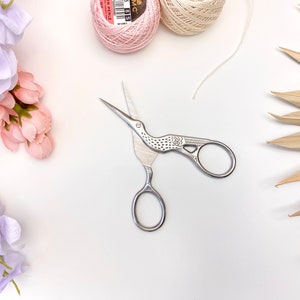 Silver Crane Scissors Stork Scissors Thread Snips for Sewing Kits image 3