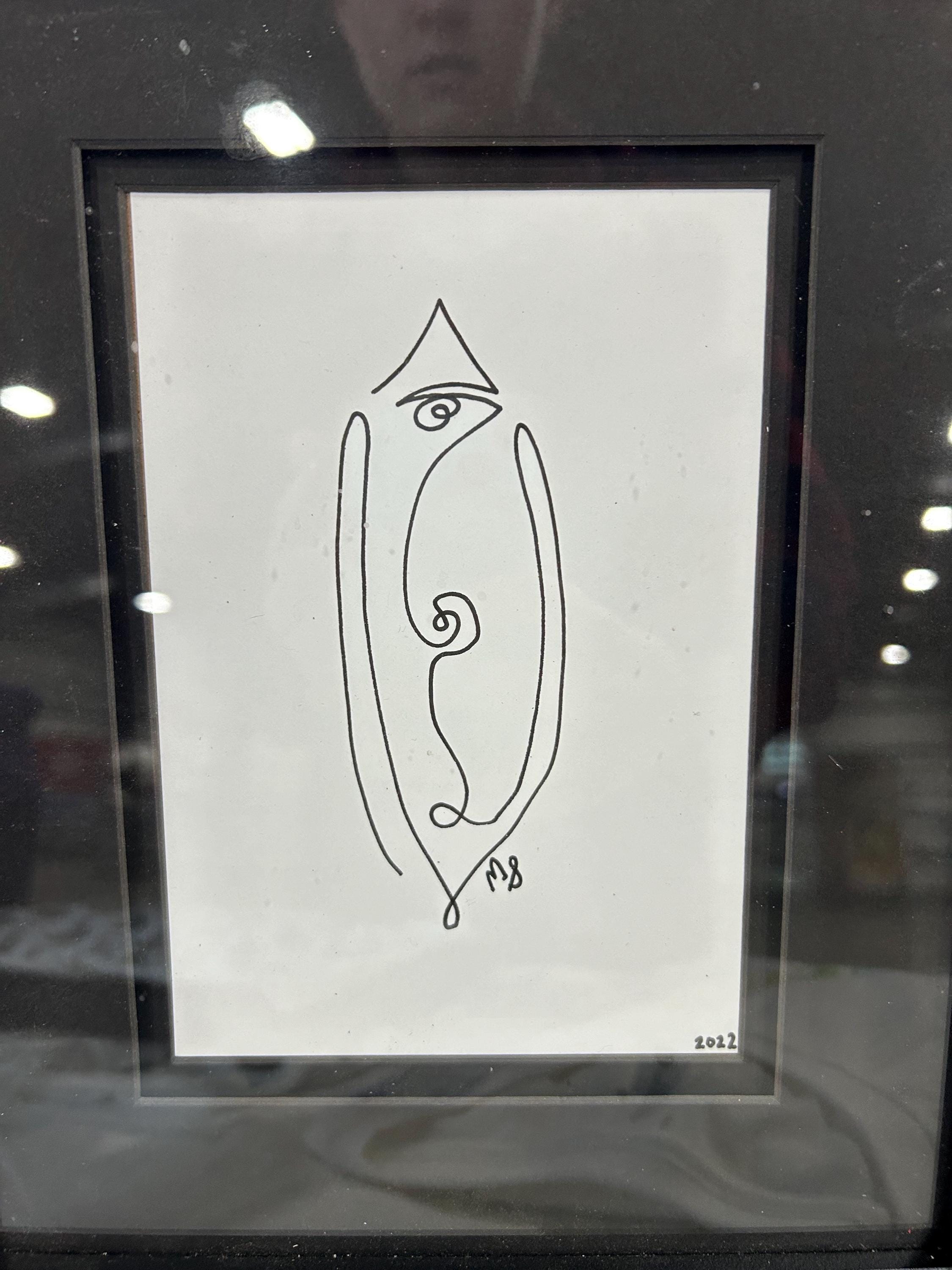 Framed Yoni Art Print, Abstract Vulva Drawing, Feminist Wall Decor ...