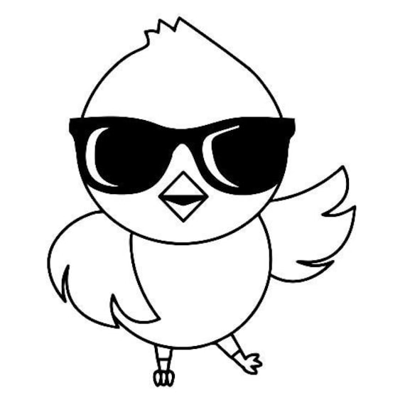 Chick With Sunglasses Svg Dxf Eps Png Files Instant Etsy