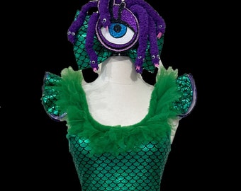 Celia Monster Costume . Up to Adult Plus Size . Running Costume . Tutu . Bow . SHORT Length 11in . by The Tutu Factory