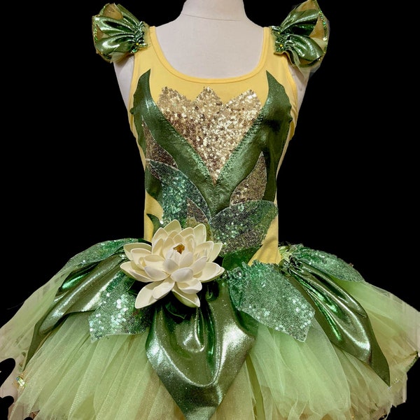 Frog Princess Costume .  Up to Adult Plus Size . Running Skirt  . SHORT Length 11in . by The Tutu Factory