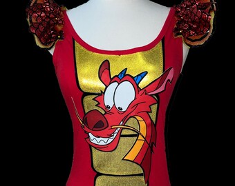 Red Dragon Head Top . Up to Adults Plus Size . Dragon Costume . Running Shirt by The Tutu Factory USA ™