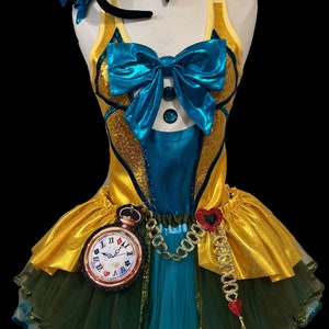 Mad Hat Costume .  Up to Adult Plus Size . Running Costume  . SHORT Length 11in . by The Tutu Factory