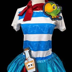 Pirates First Mate Running Costume . Smee Tutu . Up to Adult Plus Size . Running Tutu . 9 Layers . Tutu SHORT Length 11in image 9