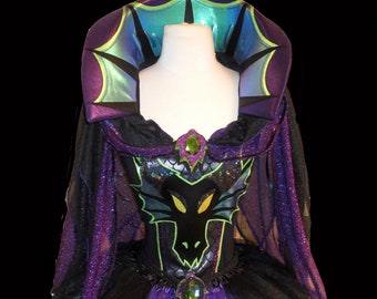 MISTRESS of EVIL Dragon Costume . Up to Adults Plus Size  . Running Costume . Short Length 11in by The Tutu Factory USA ™