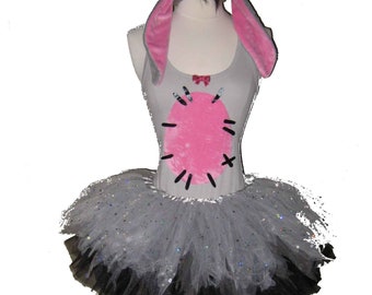 Sad Donkey Tutu .  Up to Adult Plus Size . Running Tutu . Donkey Ears . Donkey Tail . 9 Layers . Tutu SHORT Length 11in