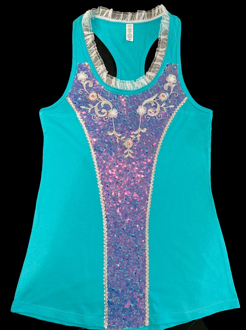 Mermaid Teal Ballgown Top . Up to Adult Plus Size . Enchanted . Running Shirt by The Tutu Factory USA ™Top image 2
