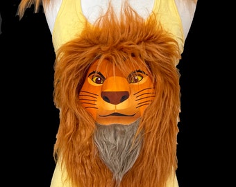 King Lion Top . Adults Size  . Lion Costume . Yellow Top . Running Shirt by The Tutu Factory USA ™