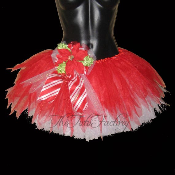 Christmas Tutu Set LONG up to Adult Plus Size Red Tutu White Tutu Candy Cane Tutu Length 16in by the Tutu Factory USA Etsy