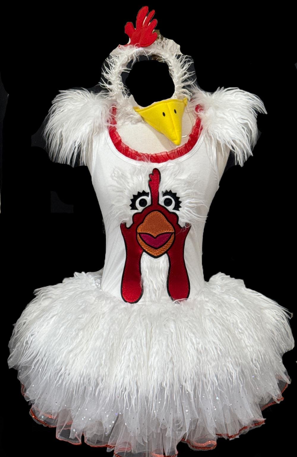 Chicken Puppet Tutu . Up to Adult Plus Sizes . White Tutu . Running Costume . Running Tutu . Tail . Short Length Up to 11i