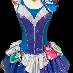 Sleeping Princess Costume . Make Blue/Pink . Up to Adults Plus Size  . Running Tutu . Short Length 11in by The Tutu Factory USA ™