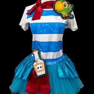 Pirates First Mate Running Costume . Smee Tutu . Up to Adult Plus Size . Running Tutu . 9 Layers . Tutu SHORT Length 11in image 1