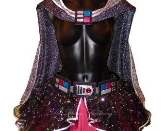 Dark Star Running Costume . Up to Adult Plus Size . Short 11in Length . Black Hot Pink Tutu . Running Tutu . Tutu . Bel