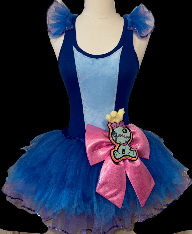 Blue Alien Tutu . Up to Adult Plus Size . Running Tutu . Ears . 9 Layers . Tutu SHORT Length 11in image 3