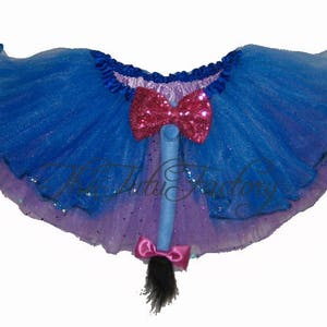 Blue Donkey Tutu .  Up to Adult Plus Size . 9 layers . Running Tutu . Belt . Donkey Tail . Headband Ears . Tutu SHORT Length 11in