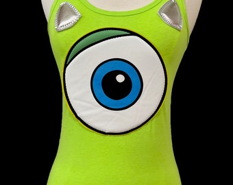 Green One Eye Monster Top . Up to Adults Plus Size  . Running Shirt by The Tutu Factory USA ™