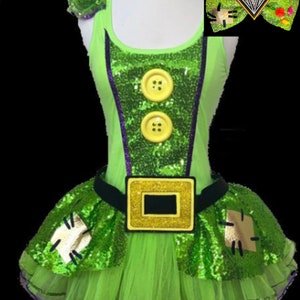 Silly Dwarf Running Costume .  Up to Adult Plus Size . Dopey Tutu . Running Tutu . Green Tutu . Sparkly Skirt
