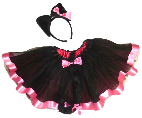 Falda de tutú negra para mujer, disfraz de bruja adulta, gato negro,  pequeño vestido negro -  España