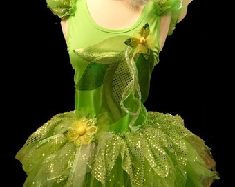 Pixie Fairy Tutu . Up to Adult Plus Size . Tink Tutu . Running Tutu . Sequin Tutu . Wings . SHORT Length 11in