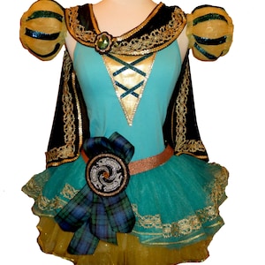 Scottish Princess Tutu .  Up to Adult Plus Size . Brave Running Tutu . Belt . SHORT Length 11in . by The Tutu Factory