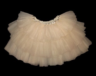 Ivory Tiered Tutu . Up to Adult Plus Size . Tiered Tutu . Long Length up to 16in by The Tutu Factory USA ™