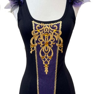 URSULA Bling Top . Black Top . Up to Adults Plus Size  . Running Shirt by The Tutu Factory