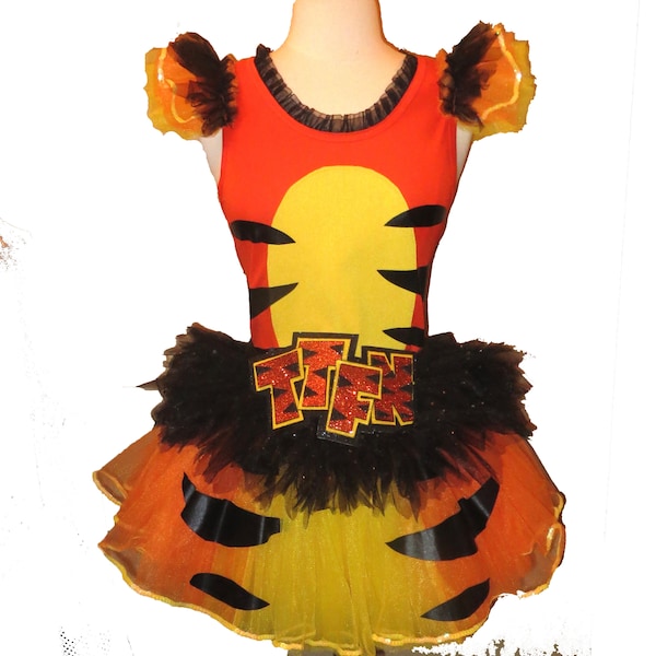 Bouncy Tiger Running Costume .  Up to Adult Plus Size . Orange Tiger Tutu . Running Tutu . 9 Layers . Tutu SHORT Length 11in