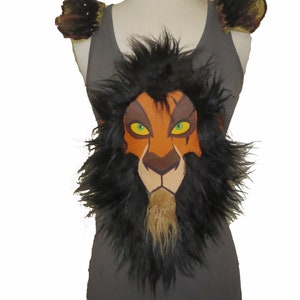 SCARY LION  Top . Adults Size  . Lion Costume . Dark Grey Top . Running Shirt by The Tutu Factory USA ™