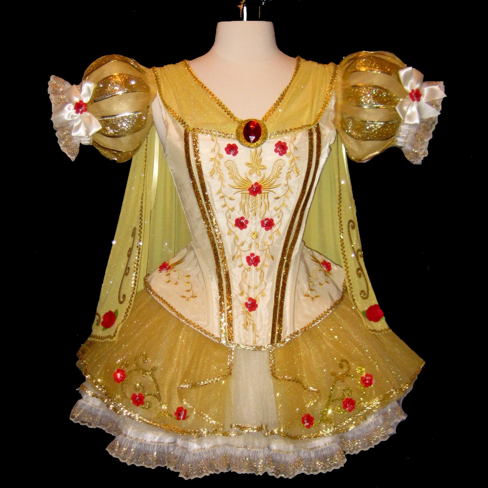 YELLOW PRINCESS Corset . up to Adult Plus Sizes . Ivory Corset .  Embroidered Corset . by the Tutu Factory USA™ 