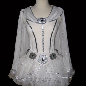 Galactic Princess Costume . Up to Adult Plus Size . Short 11in Length . White Tutu . Cape . Belt by The Tutu Factory USA ™