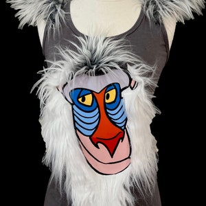 Mandrill Baboon Tutu . Up to Adult Plus Sizes . Monkey Costume . Tutu . Running Skirt . Short Length up to 11in image 4