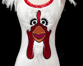 Chicken Puppet Top . Up to Adults Plus Size  . Running Shirt by The Tutu Factory USA ™