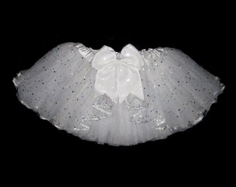 White Sparkle Tutu . Up to Adult Plus Size . Short 11in Length . White Tutu by The Tutu Factory USA ™