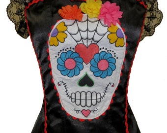 Fiesta Sugar Skull Corset . Teen to Adult Plus Sizes . Coco Inspired Corset .  by The Tutu Factory USA™