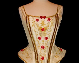 YELLOW PRINCESS Corset . Up to Adult Plus Sizes . Ivory Corset . Embroidered Corset . by The Tutu Factory USA™