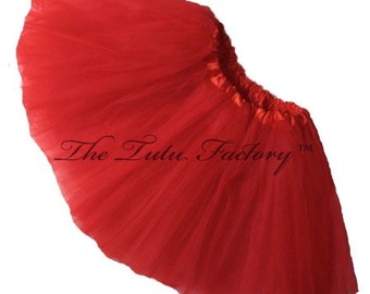 Christmas RED TUTU .  Up to Adults Plus Sizes  . Short Length 11in by The Tutu Factory USA