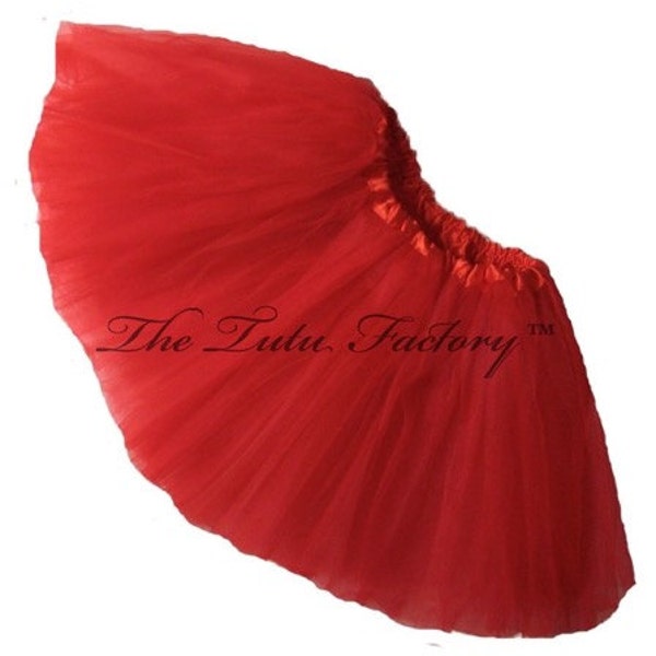 Christmas RED TUTU .  Up to Adults Plus Sizes  . Short Length 11in by The Tutu Factory USA